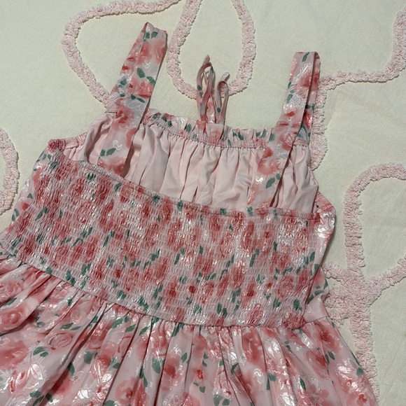 Cider Pink Floral Mini Milkmaid Dress - Picture 5 of 6